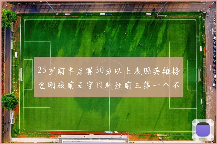 25岁前季后赛30分以上表现英雄榜金刚狼前五守门科杜前三第一个不以得分著称